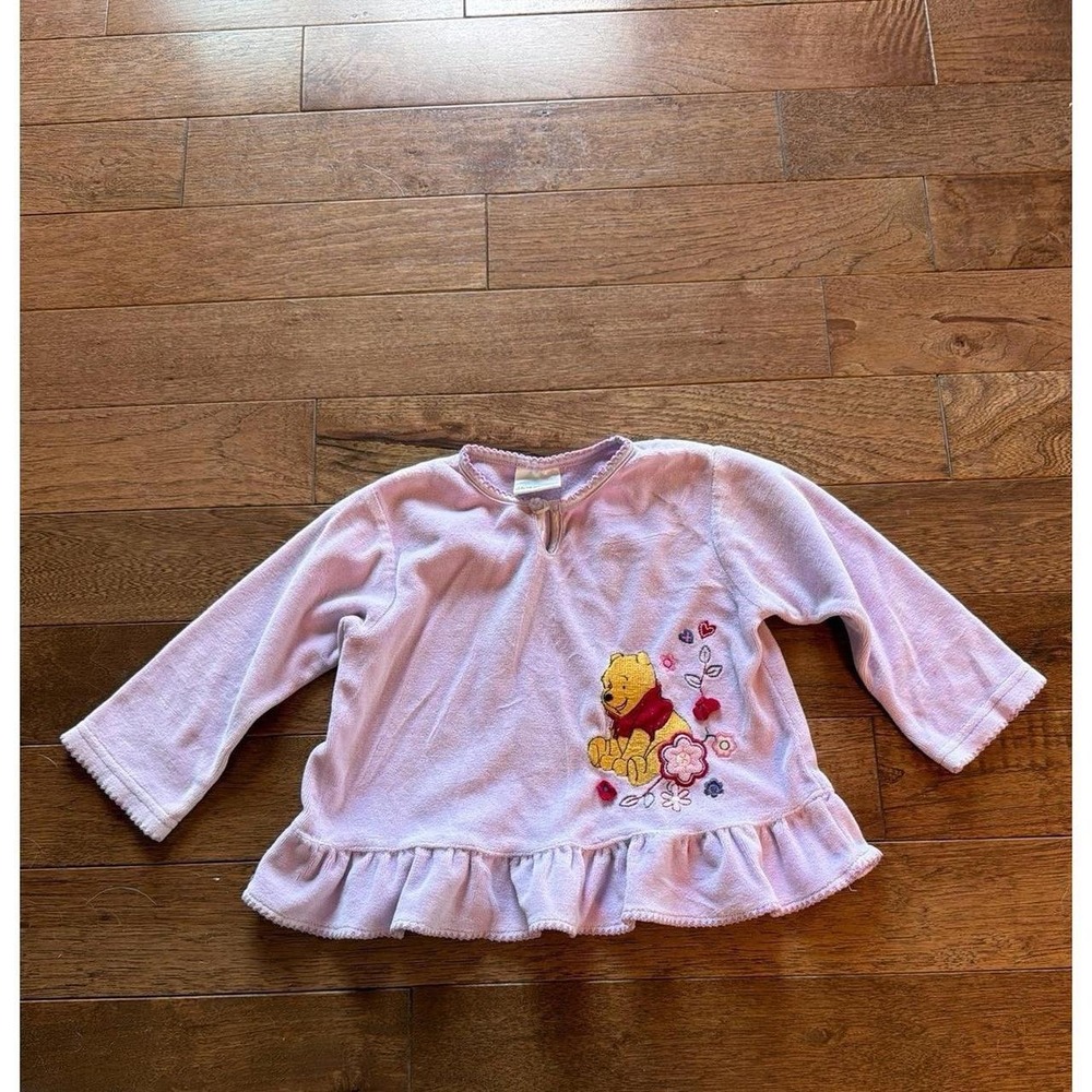 Disney Winnie the Pooh Purple Terry Cloth Long Skeeve Top 12-18 Months
